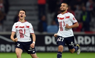La joie de Corchia et Sliti après la victoire contre Bastia