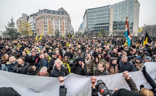 Les manifestations ont été dispersées par des gaz lacrymogènes lancées par les forces de l'ordre belges.