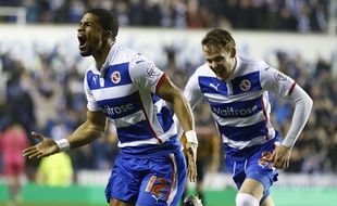 Garath McCleary à gauche fête son but contre Bradford le 16 mars 2015.