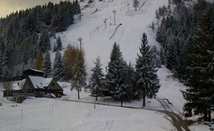 Le manteau neigeux sur la station du Gaschney, au pied du Hohneck, ce lundi 13 novembre 2017.