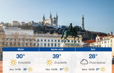 Prévisions météo du mercredi 13 août 2025 à Lyon