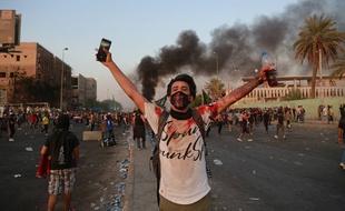 Les manifestations touchent surtout Bagdad, comme ici, et le sud du pays.