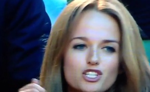 Kim Sears, la petite amie d'Anfy Murray, le 29 janvier 2015, lors d'un match contre Tomas Berdych.