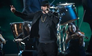 Le rappeur Eminem sur la scène de la 92e cérémonie des Oscars