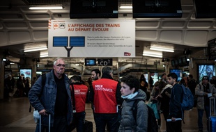 Premier jour de grève en gare de Lyon Part-Dieu le 2 avril dernier.
