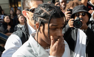 Le rappeur ASAP Rocky pendant la Fashion Week de Paris