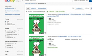 Encore 51 offres de vente de PDF sur eBay à 18h ce mercredi 14 janvier 2015.