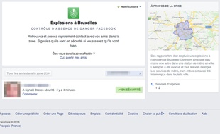 Le dispositif «Safety Check» de Facebook a été mis en place tardivement après les attentats de Bruxelles