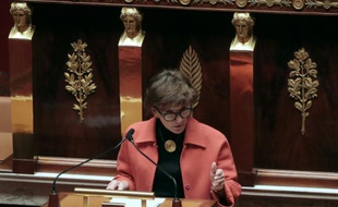 La députée socialiste Michèle Delaunay, rapporteur pour l'assurance-maladie du projet de loi de financement de la Sécurité sociale, le 20 octobre 2015 à l'Assemblée nationale