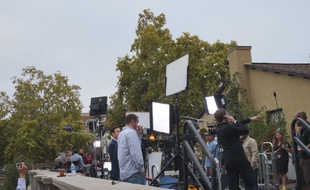 Au Flint Center de Cupertino, les médias attendent la keynote d'Apple.