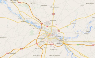 Vue Google Maps d'Amiens.