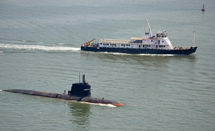 Le sous-marin Scorpène «Kalivari» en Inde, le 1er mai 2016.