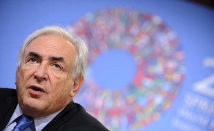 Le directeur du FMI, Dominique Strauss-Kahn, le 16 avril 2011 à Washington (Etats-Unis) lors d'une réunion des membres du Fonds.