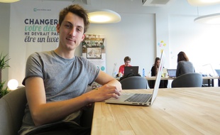 Nicolas Bertrand, co-fondateur de Mon mètre carré, au Cargo, le nouvel incubateur de la ville de Paris où la startup à ses bureaux.