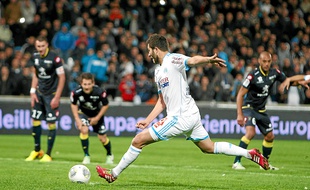 André-Pierre Gignac a inscrit sur penalty son 5e but de la saison en Ligue 1 dimanche au Vélodrome.