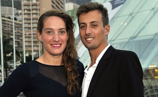 Camille Muffat avec son compagnon William Forgues en octobre 2014.