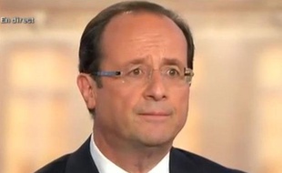 François Hollande sur le plateau de «2012. Le débat», le mercredi 2 mai 2012.