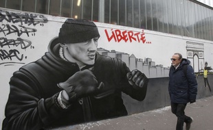 Une fresque en soutien à l'ancien boxeur Christophe Dettinger.