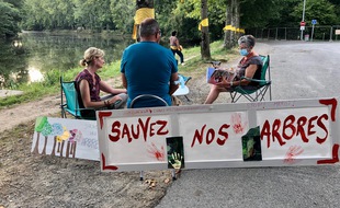 Le 15 septembre 2020, Des riverains s'opposent à l'abattage d'arbres à Vertou