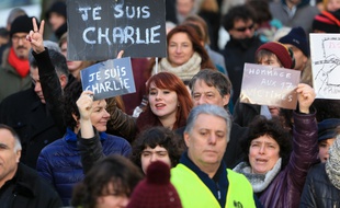 Strasbourg le 11 janvier 2015. Marche Republicaine reunissant près de 40.000 personnes.