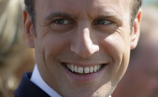 Le président Emmanuel Macron, le 3 août 2017 à Moisson