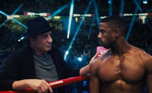 Sylvester Stallone et Michael B. Jordan sur le tournage de Creed I de Steven Caple Jr.