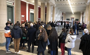 Amiens, le 05 décembre 2019. Le public est nombreux pour assister au procès de l'affaire Elodie Kulik.