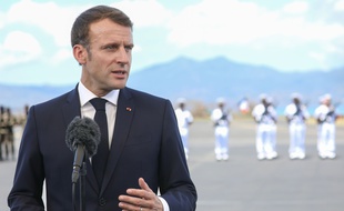 Emmanuel Macron à son arrivée à Mayotte, le 22 octobre 2019.