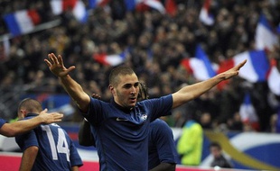 Karim Benzema après son but face au Brésil, le 9 février 2011