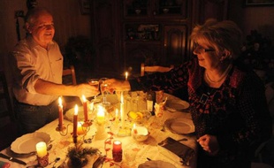 Réveillon à la bougie pour Christian et Marie-Thérèse le 24 décembre 2013 à Guengat en Bretagne
