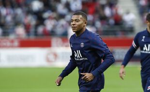 Kylian Mbappé jouant sous les couleurs du PSG, à Reims le 29 août 2021.
