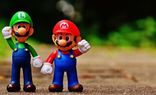 Le héros de jeu vidéo Mario et son cousin Luigi.