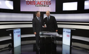 François Fillon et Jean-François Copé sur le plateau de l'émission «Des paroles et des actes», le 25 octobre 2012.