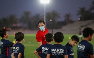 Un entraînement à la PSG Academy de Doha au Qatar.
