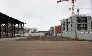 Le site du chantier du groupe scolaire aux Bassins à Flot, où une pollution au radium a été décelée