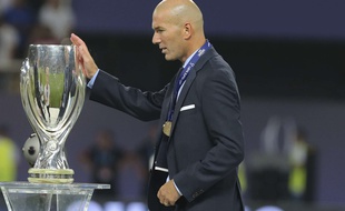 Zinédine Zidane a remporté son sixième trophée depuis qu'il est entraîneur du Real Madrid, à l'occasion de la Supercoupe d'Europe face à Manchester United (2-1), le 8 août 2017 à Skopje.