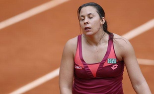 La Française Marion Bartoli lors de sa défaite contre Francesca Schiavone au 3e tour de Roland-Garros, le 1er juin 2013.