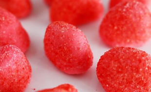 Des fraises Tagada. Illustration.