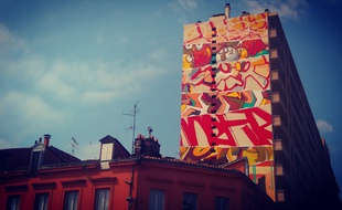 Le graffiti des Toulousains de la Truskool, à Arnaud-Bernard.