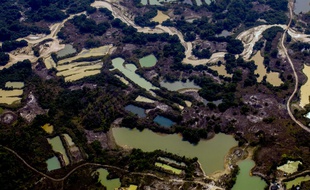 Une mine d'or dans la forêt amazonienne, le 28 août 2019.