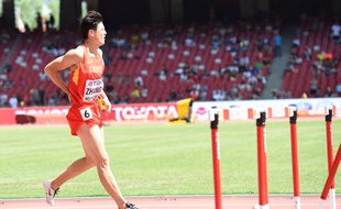 Zhang Honglin lors des derniers championnats du monde d'athlétisme