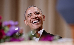 L'ancien président des Etats-Unis, Barack Obama, au dîner annuel de l’Association des correspondants de la Maison Blanche en 2016