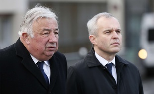 Gérard Larcher, président du Sénat, et François de Rugy, président de l'Assemblée nationale, le 13 novembre 2017 à Paris
