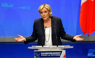 Marine Le Pen lors du Congrès du parti à Lille, le 11 mars 2018.