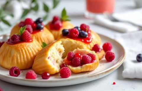 Envie d’un goûter moelleux et fruité prêt à déguster en un rien de temps ? Croquez dans ces madeleines aux fruits rouges !