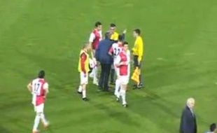 Capture d'écran de la rencontre arrêtée entre le Partizan Belgrade et Novi Sad, le 11 mai 2011