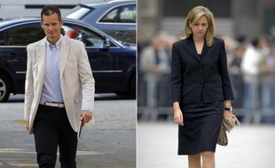 Photomontage de l'infante Cristina (d) et son mari Iñaki Urdandarin