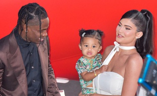 Le rappeur Travis Scott, Kylie Jenner et leur fille Stormi