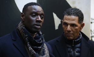 Omar Sy et Roschdy Zem à Paris, le 20 janvier 2016.