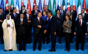 Photo de famille des dirigeants du G20 réunis le 15 novembre 2015 à Antalya, en Turquie